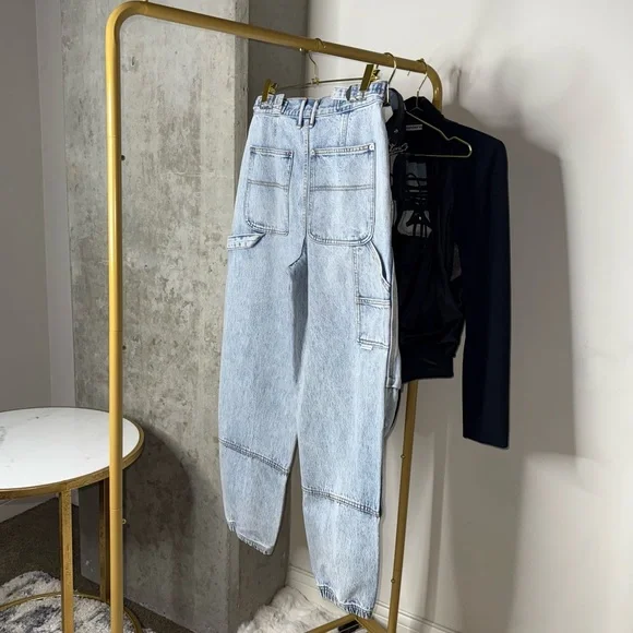 Alexander Wang Double Front Carpenter Jeans in Pebble Bleach